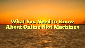 What You Need to Know About Online Slot Machines